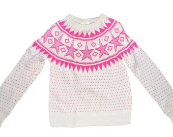Gap Kids Girls  Stars Fair Isle Long Sleeve Sweater. Size Medium