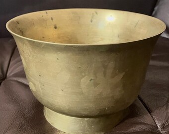 Vintage-Schale aus massivem Messing, Mid-Century Modern, 18 cm, dekorative Schale