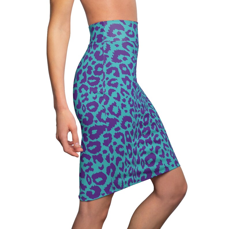 Women's Modern Retro Skirt Animal Print Trendy Women's Skirt Leopard Print 80s Skirt Animal Print Skirt Colorful Skirt Pencil Skirt Gift image 3