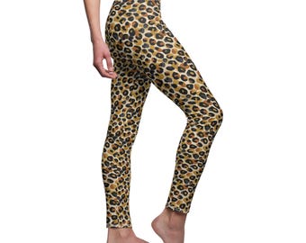 Colorful Yellow Leggings Leopard Print Leggings Leopard Leggings Cute Animal Print Leggings