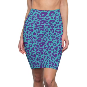 Women's Modern Retro Skirt Animal Print Trendy Women's Skirt Leopard Print 80s Skirt Animal Print Skirt Colorful Skirt Pencil Skirt Gift image 1
