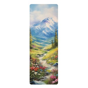 Nature Yoga Mat Mountains Yoga Mat Floral Yoga Mat Flowers Yoga Mat Pretty Painting Yoga Mat Gift Exercise Gift Health Gift Pretty Yoga Mat