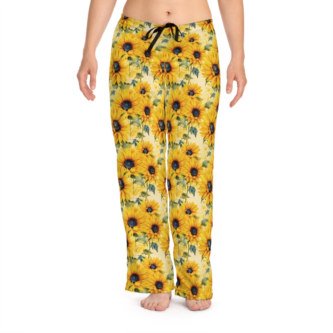 Women's Sunflower Pajamas Pretty Women's Pajamas Flower Pajamas Floral