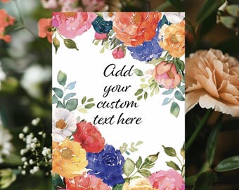 Thank You Card Wedding Thank You Card Thank you Gift Floral Card Floral Thank You Card Blank Custom Card Personalized Card Special Occassion