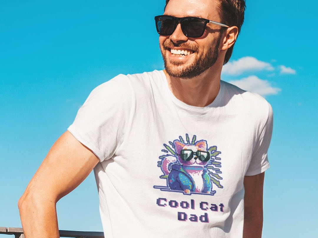 T-Shirt Humoristique "Cat Person" Avec Lunettes - Taille Tall, Coton