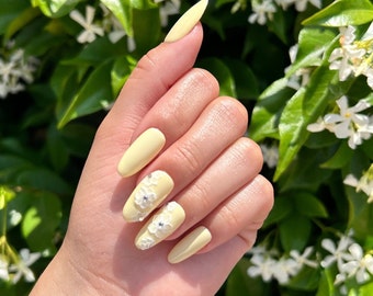 Pastel Yellow Press On Nails