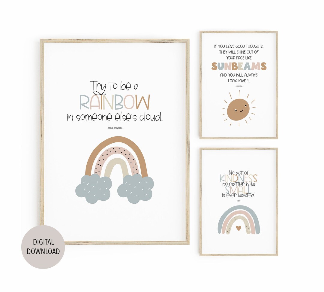 Printable Kids Poster Bundle Playroom Signs Inspirational - Etsy