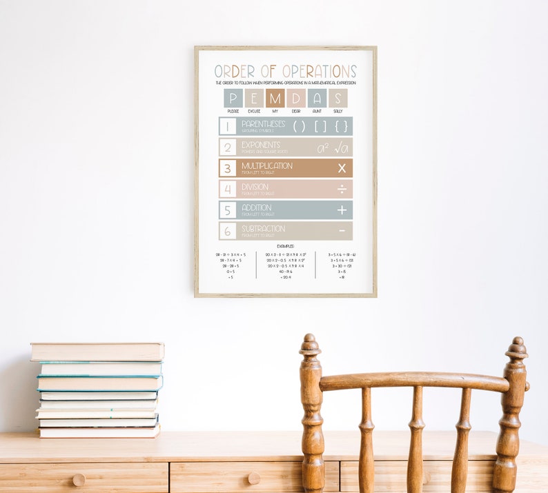 Printable PEMDAS Poster Order of Operations Chart Math Wall Decor Math Printable PEMDAS Poster Order of Operations Chart Math Wall Decor Math