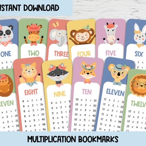 Printable Times Table Bookmarks | Multiplication Practice for Times Table Facts 1 to 12 | Fun Times Table Key Ring Chart | INSTANT DOWNLOAD