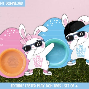 Play Dough Easter Gift, Easter Gift Printable, Easter Gift for Kids, School Gift, Class Party, Non Candy Easter Gift, Easter Basket Stuffer