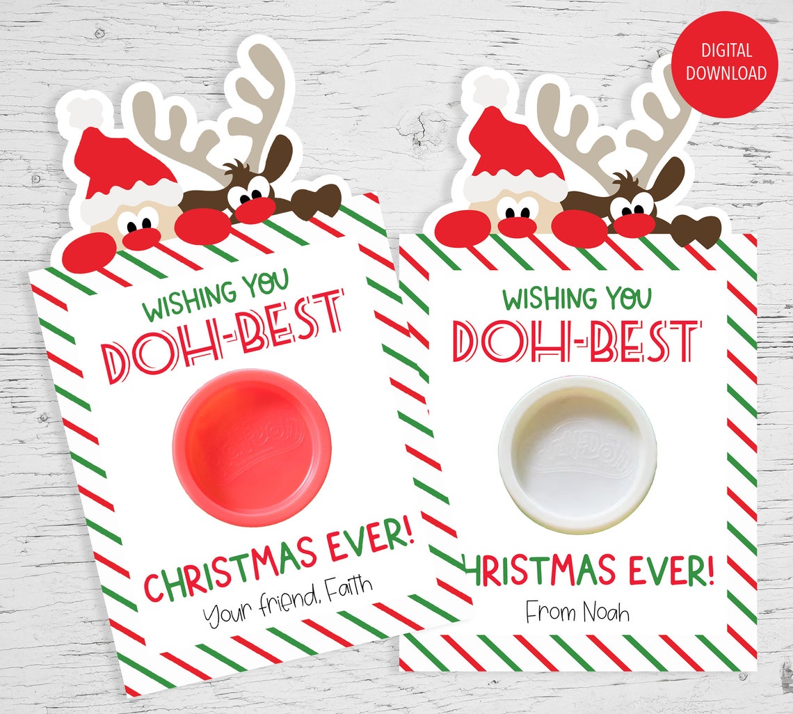 Editable Christmas Play Dough Gift Tag Printable Play Doh Tag End of ...