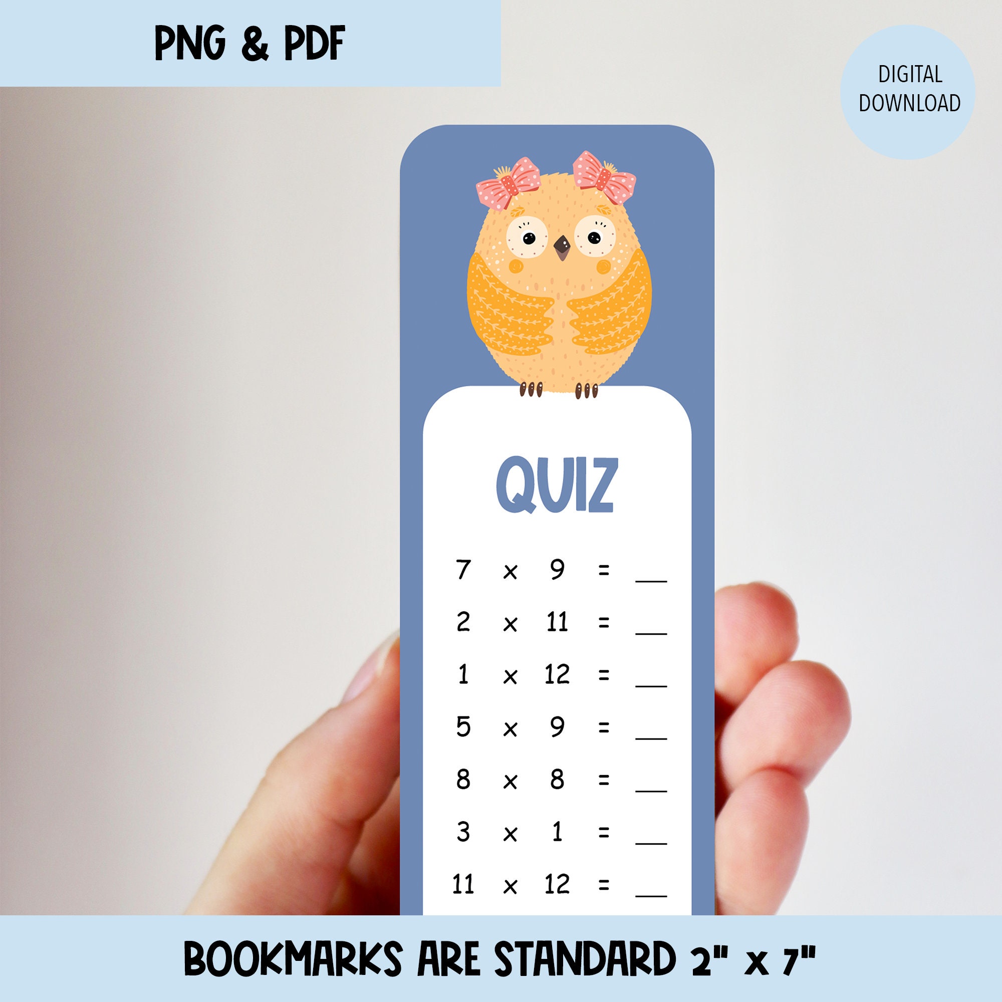 Printable Multiplication Bookmarks Times Table Practice for