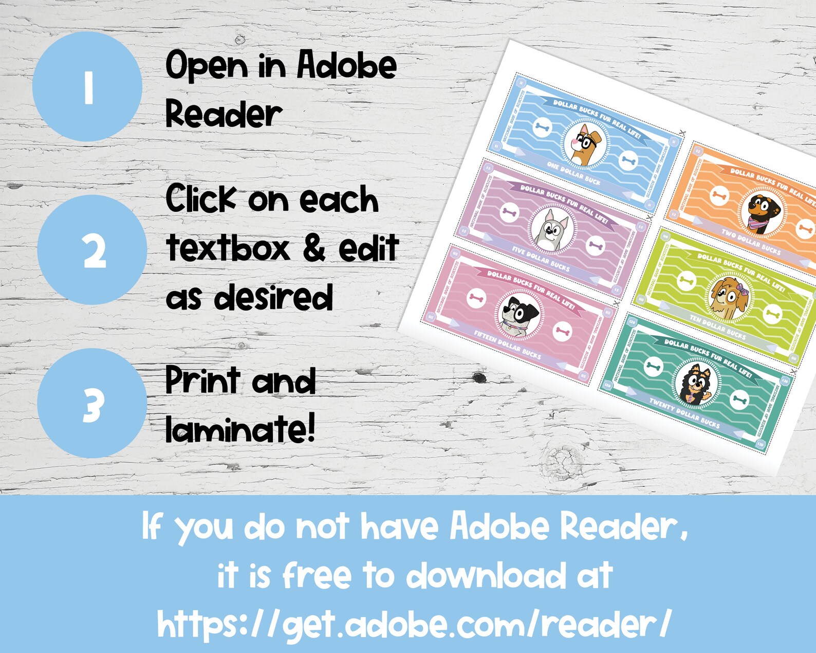 EDITABLE Dollar Bucks Printable Reward Bucks Good Behavior Bucks Chore ...