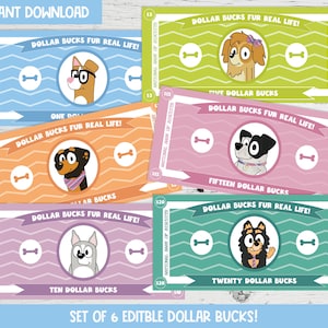 Bearbeitbare Belohnung Bucks: Aufgabe & Spielgeld (PDF)