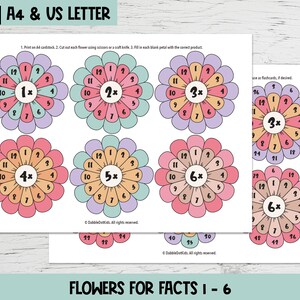 Printable Multiplication Flower Worksheets Fun Times Table - Etsy
