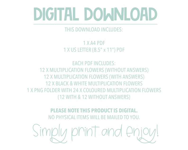 Multiplication Chart Waldorf Flowers Activity for Times Tables 1 to 12