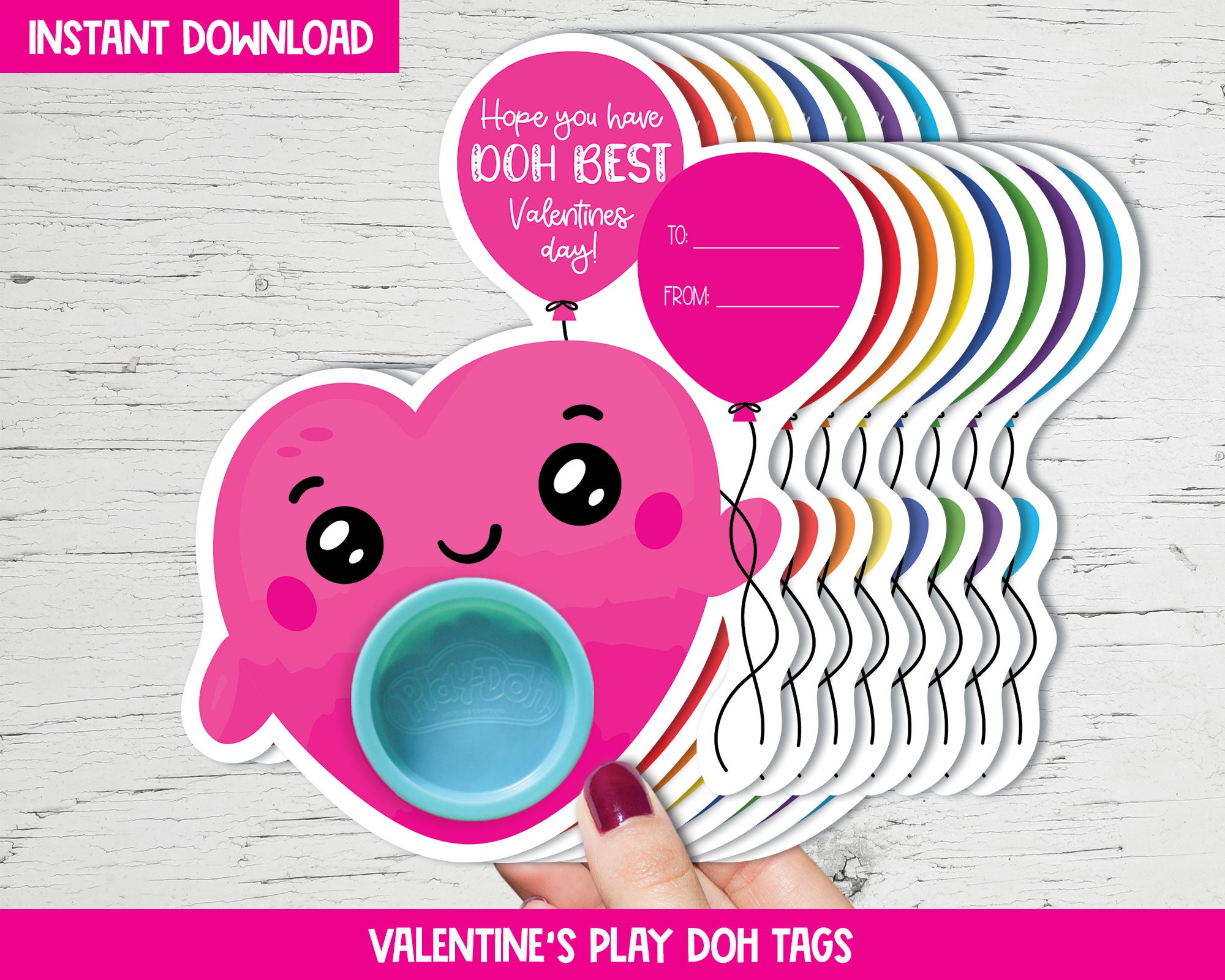 Play Doh Valentines Printable Valentine Cards Non candy Valentine Cards Play Dough Valentine