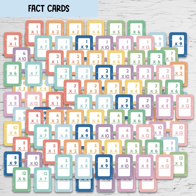 Printable Times Table Flashcards With 10 X Multiplication Games for ...