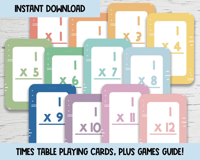 Printable Times Table Flashcards With 10 X Multiplication Games for ...