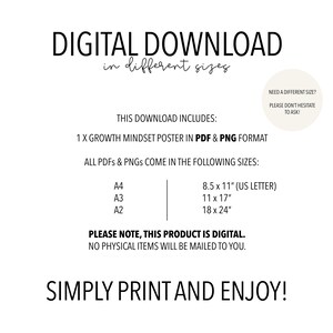 Printable Growth Mindset Poster | Calm Down Corner | Social Emotional ...