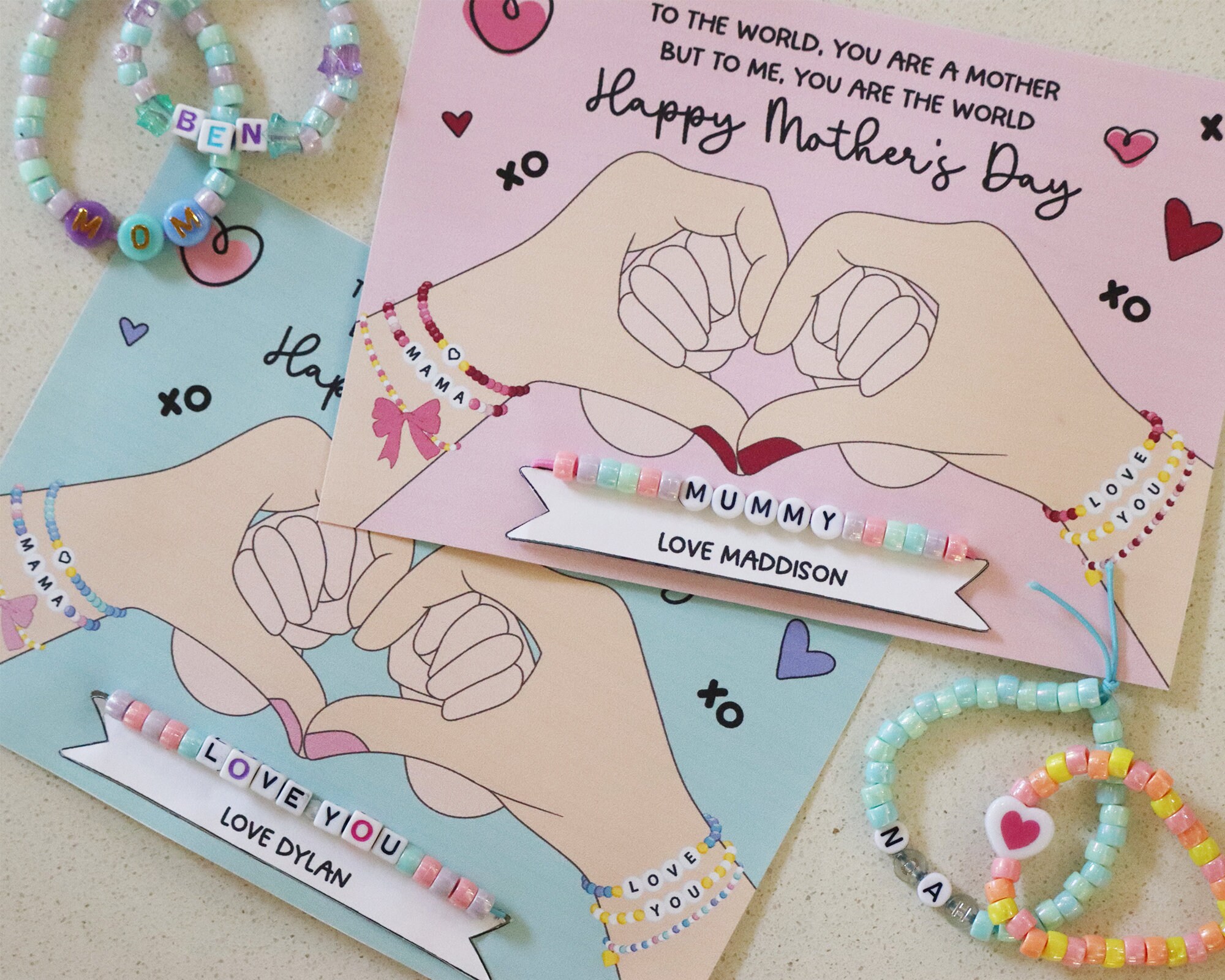 Mothers Day Bracelet Template, Gift for Mom, Printable Gift From Kids ...