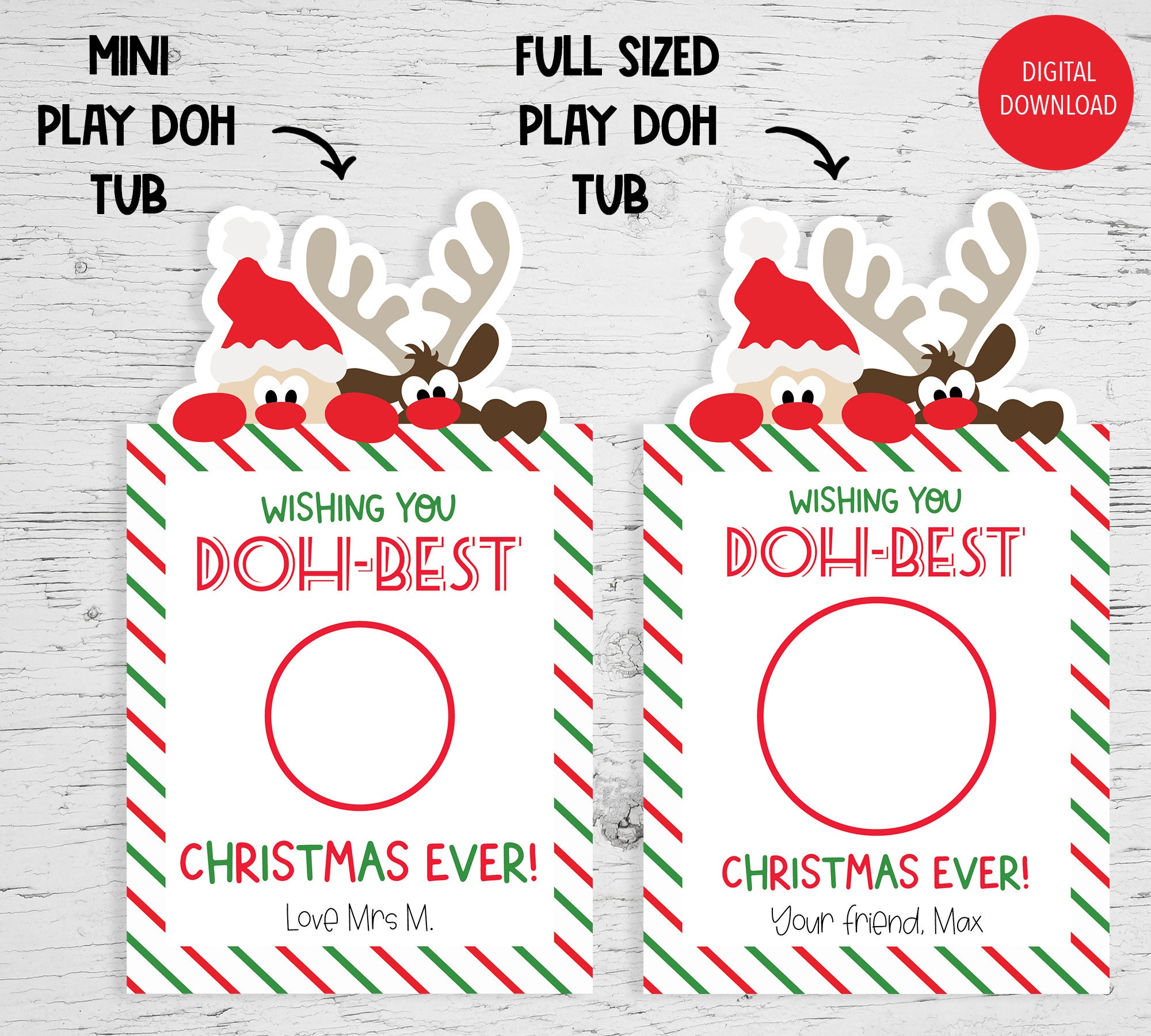 Editable Christmas Play Dough Gift Tag Printable Play Doh Tag End of ...
