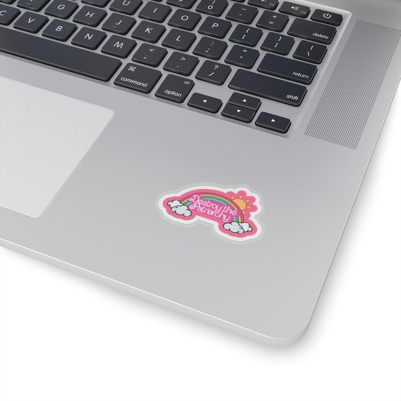 Feminist Barbie Rainbow Kisscut Stickers, Empowering Female Decal