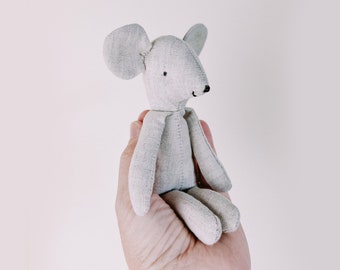Mouse Plushie Sewing Pattern, DIY Toy & Strawberry Bed (PDF Pattern)