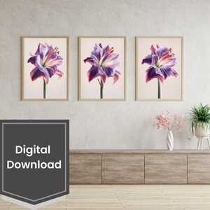 Custom Wall Art, Floral Print, Flower Print, Set of 3, Botanical Wall Art, Botanical Print, Flower Wall Art, Digital Download