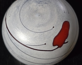 Kosta Boda Galaxy Red Paperweight, Colección de artistas Bertil Vallien, Vidrio artístico sueco 1982