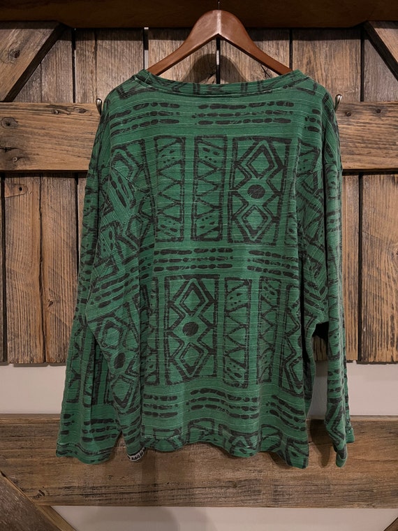 M-Very Rare Vintage OOH MAU MAO Green Pattern Pul… - image 5