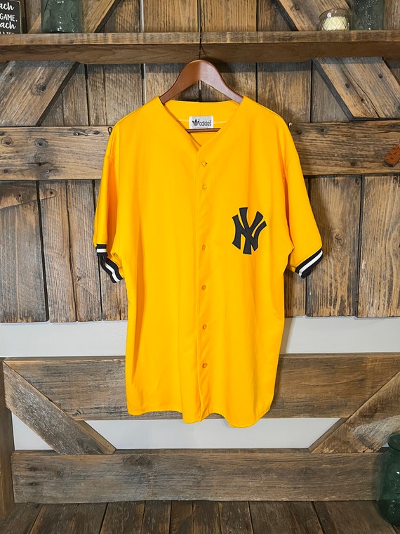 TheHollerStream XXL-90s Vintage Yellow Adidas NY Yankees Jersey