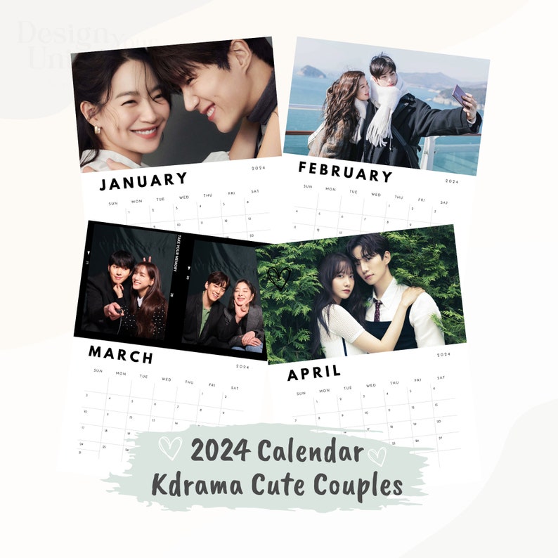 Kdrama 2024 Calendar Printable Kdrama Cute Couples Etsy Australia