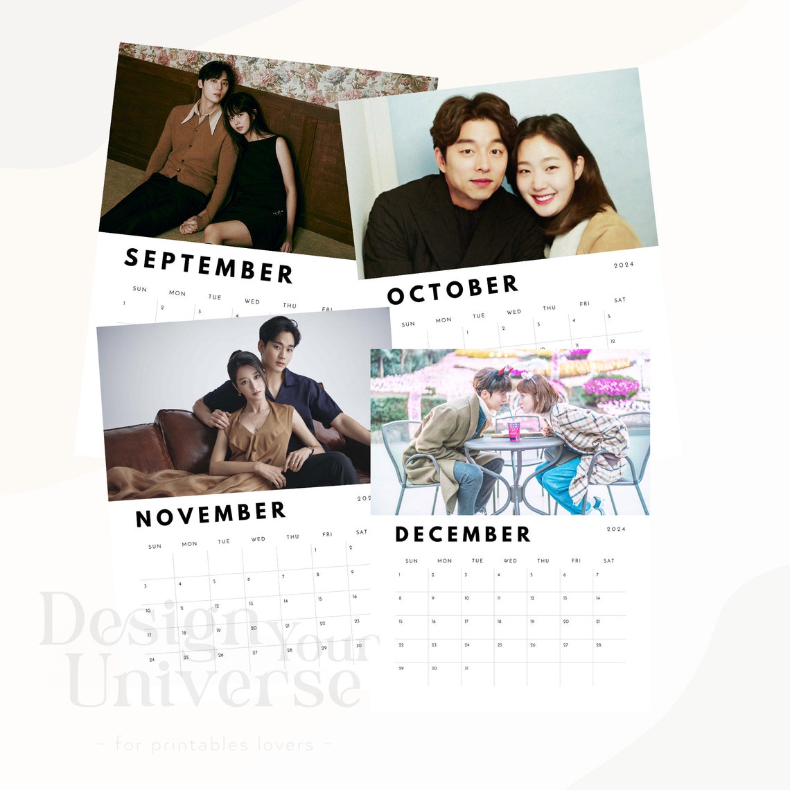 Kdrama 2024 Calendar Printable Kdrama Cute Couples Instant Download