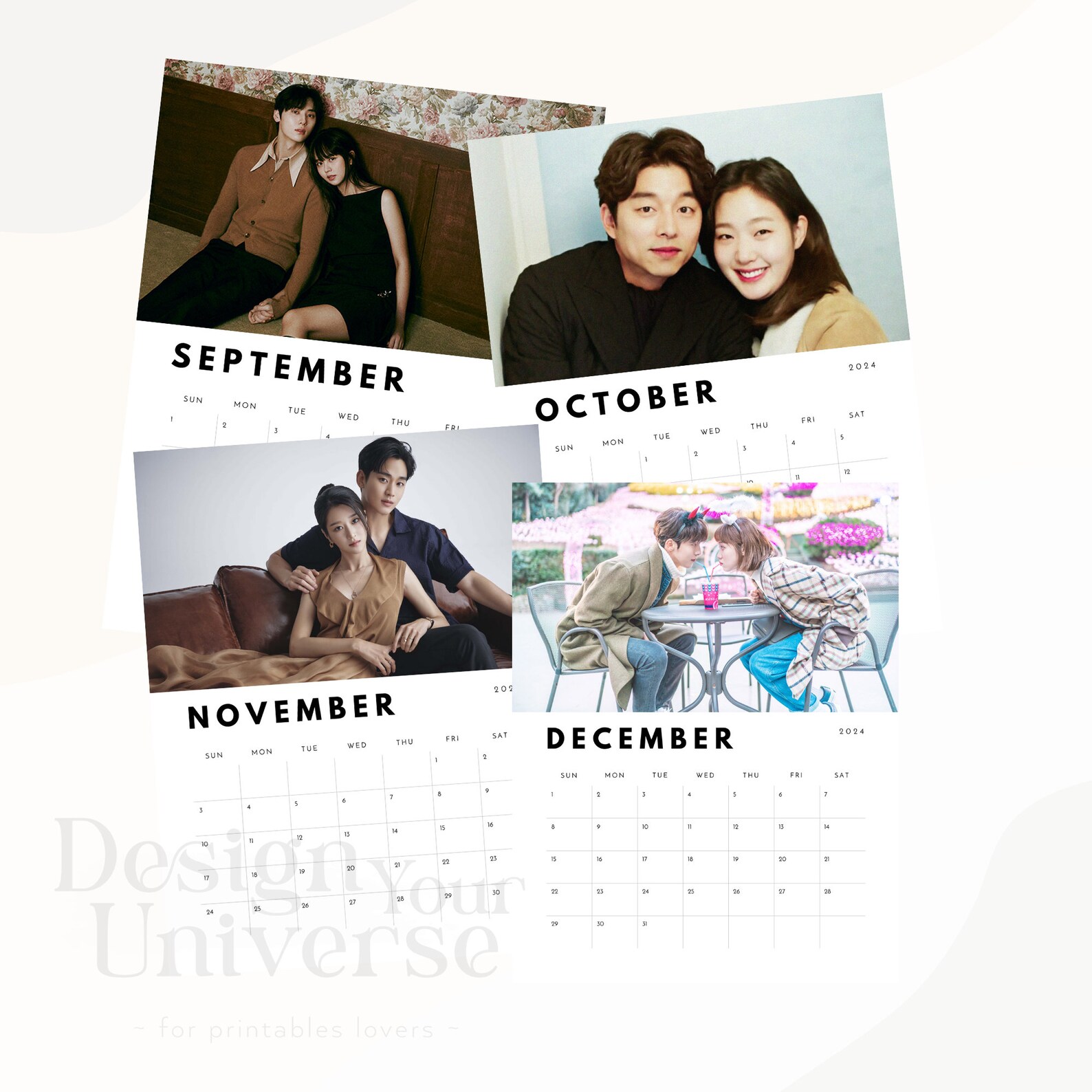Kdrama 2025 Calendar Printable Kdrama Cute Couples Instant Download
