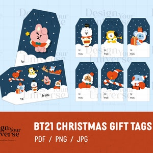 BT21 NOL Etiquettes ~ 7 modèles |  Fichier de coupe Cricut, fichier de coupe Silhouette | Téléchargement numérique | BTS Armée