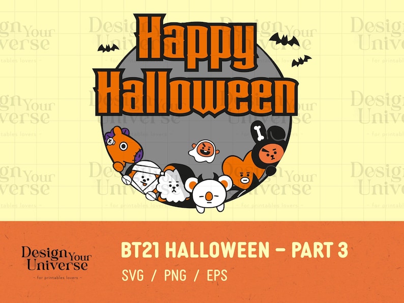 BT21 HALLOWEEN ~ Part 3 | Cricut Cut File, Silhouette Cut File ...