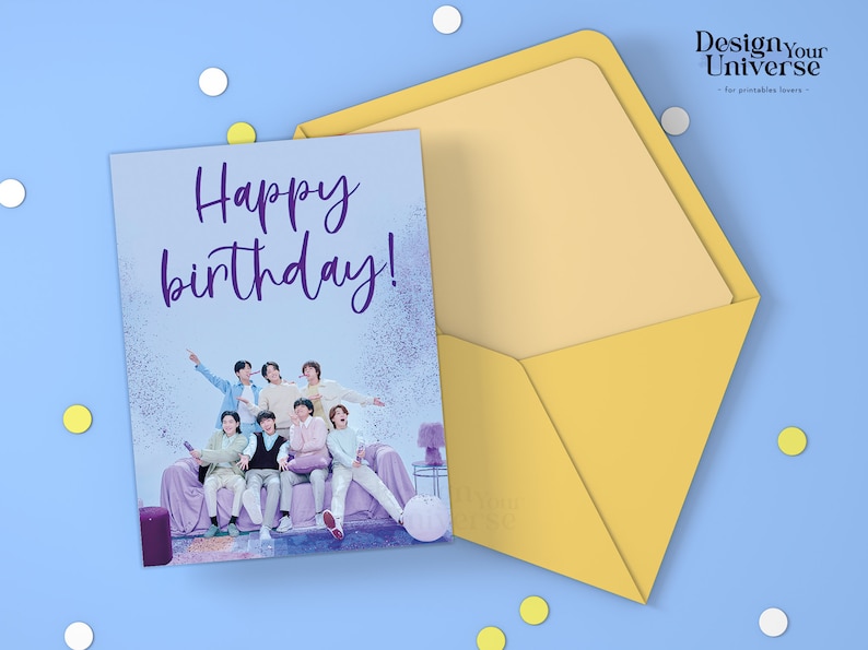 Tarjeta de feliz cumpleaños BTS / Descarga digital / PDF A4 y tamaños ...