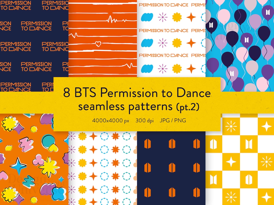 BTS - Permission to Dance II | 8 Seamless Pattern, Printable Digital ...