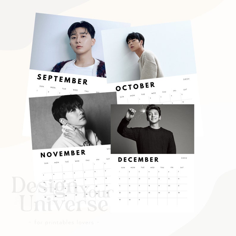 Oppa 오빠 2025 Calendar Printable Kdrama Actors Instant Download PDF 8.5