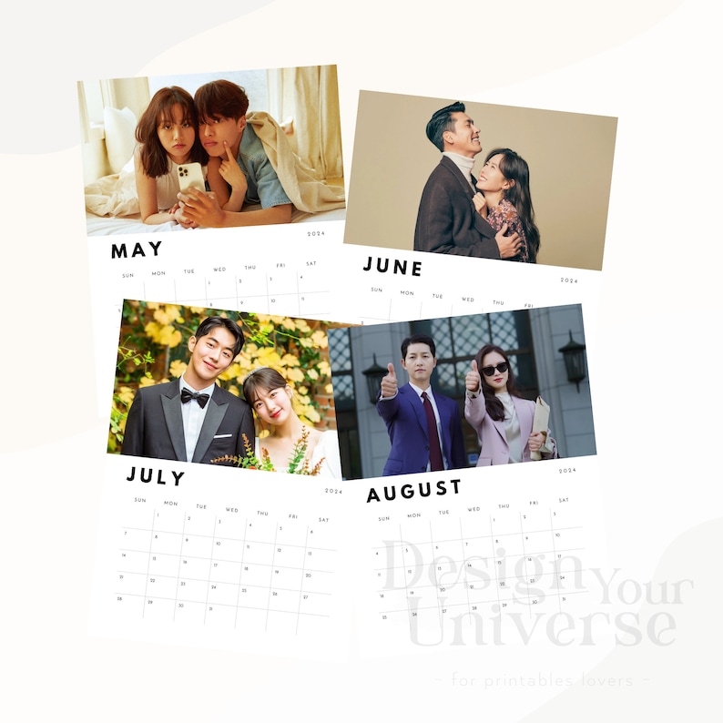 Kdrama 2024 Calendar Printable Kdrama Cute Couples Etsy