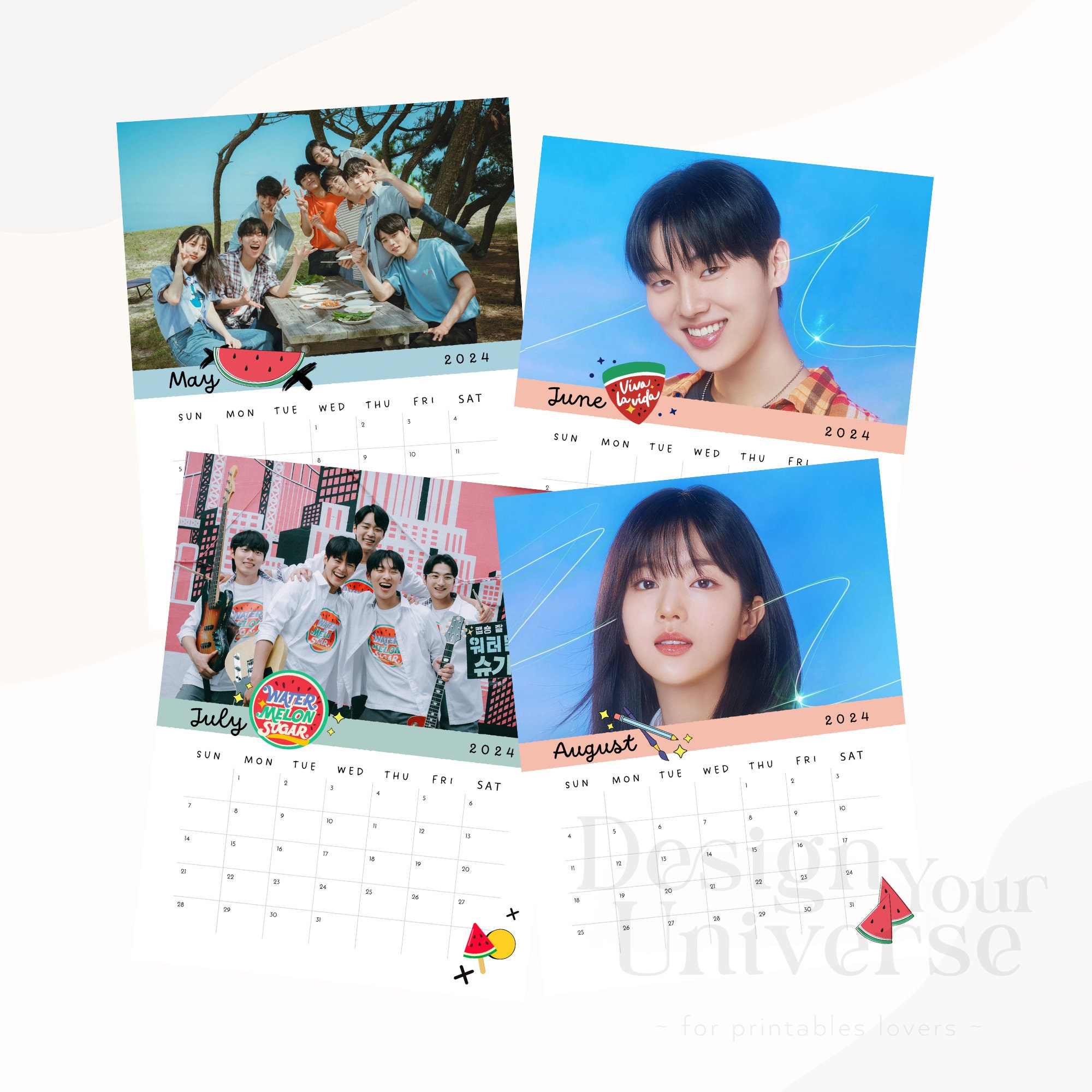 Twinkling Watermelon 2024 Calendar Printable Kdrama Instant Download