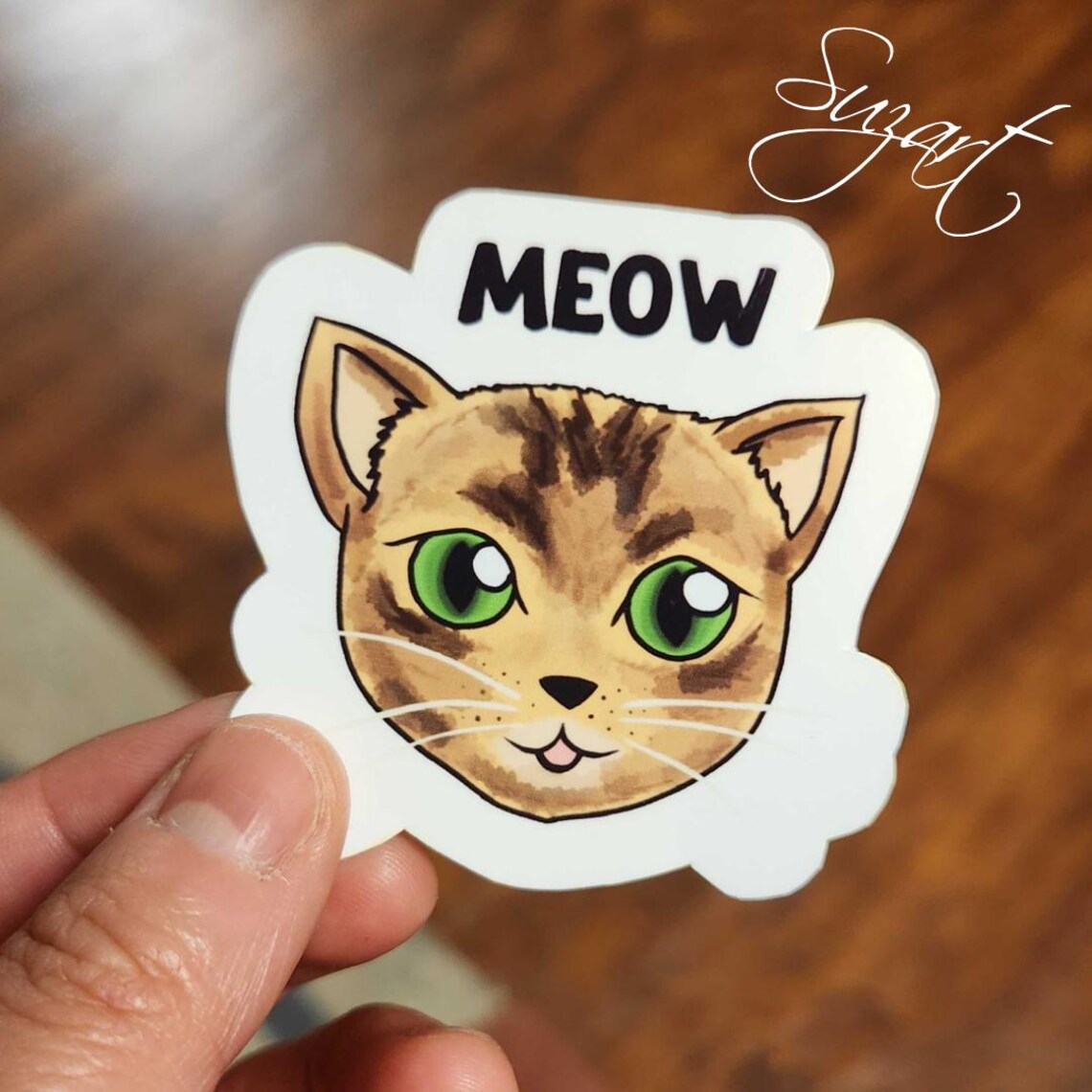 Tabby Cat Sticker: Waterproof Vinyl Decal for Laptop, Water Bottle - Etsy