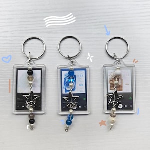 w2e photo keychain | seasons | love | annie. | matching keychains | blue, silver, brown