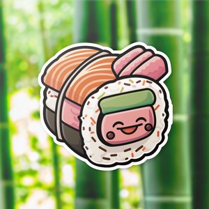 Cute Sushi Sticker | Laptop Sticker | Scrapbook Sticker | Asian Food Sticker | Cute Sushi Gift | Kawaii Sticker