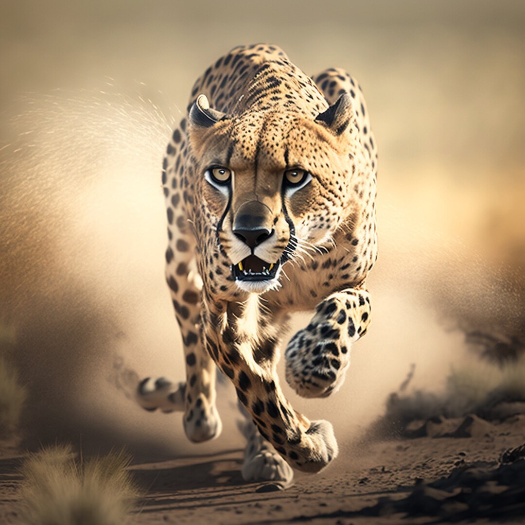 Savanna Sprinter: Cheetah in Action Digital Print - Exhilarating ...
