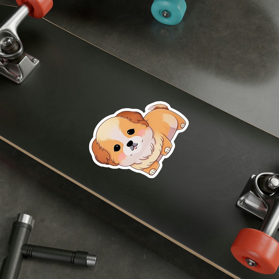 Kawaii Dog Sticker Watercolor Dog Sticker Whimsical Dog Sticker Dog