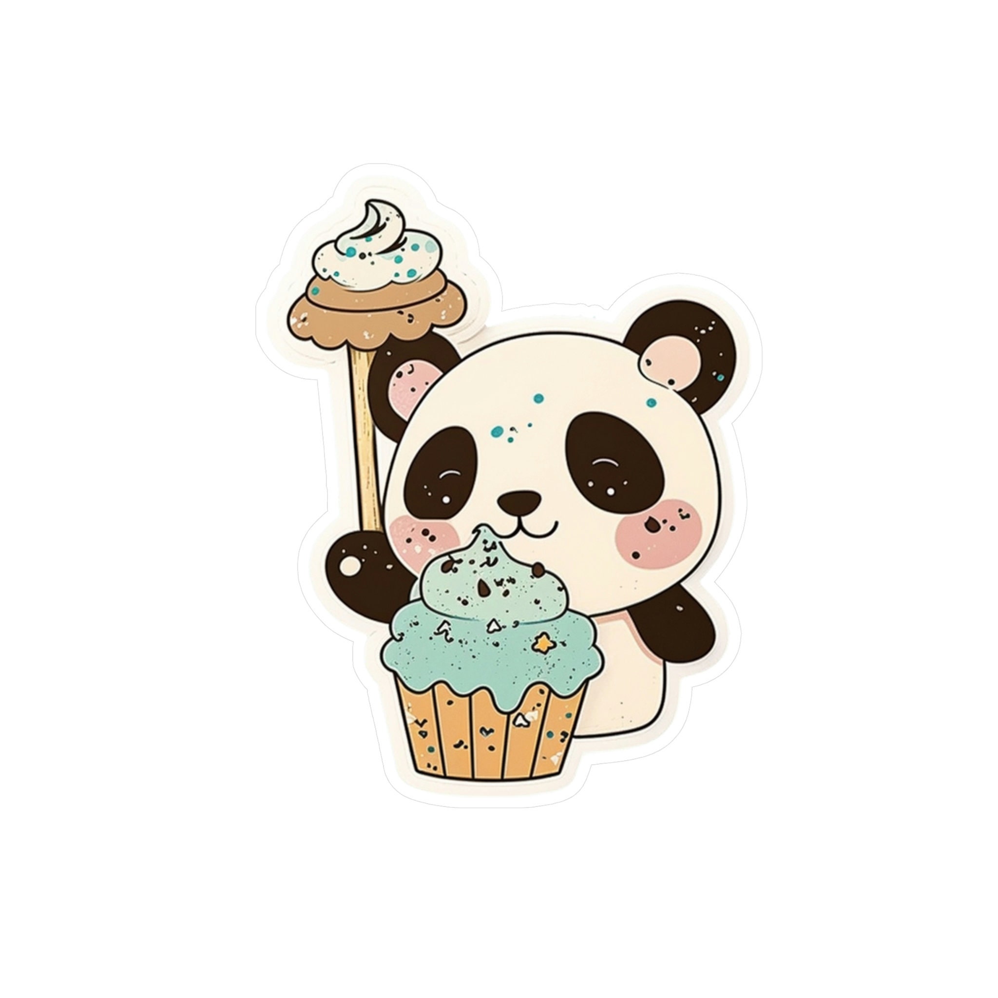 Kawaii Panda Sticker watercolor Panda Sticker Whimsical Panda Sticker ...