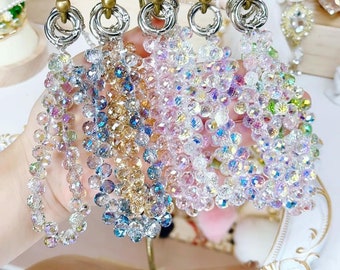 Handmade Crystal Bead Phone Strap, Purse Charm