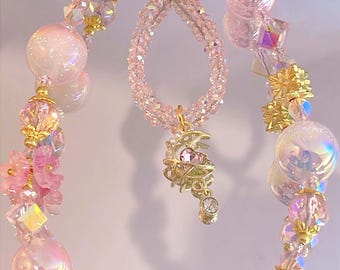 Celestial Moon Phone Charm | Beaded Crystal Phone Keychain | Crescent Moon Star Charm | Aesthetic Phone Accessory Gift